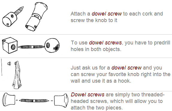 procedure to attach the parts with Dowel screw